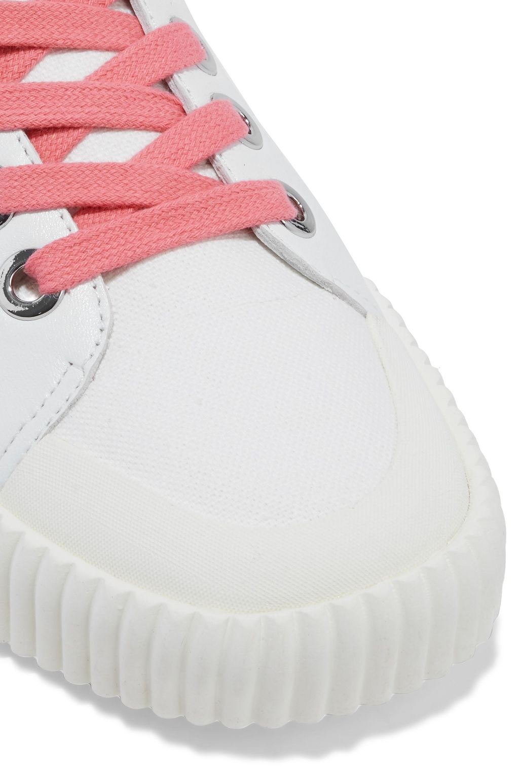 VERONICA BEARD Parise leather-trimmed canvas sneakers