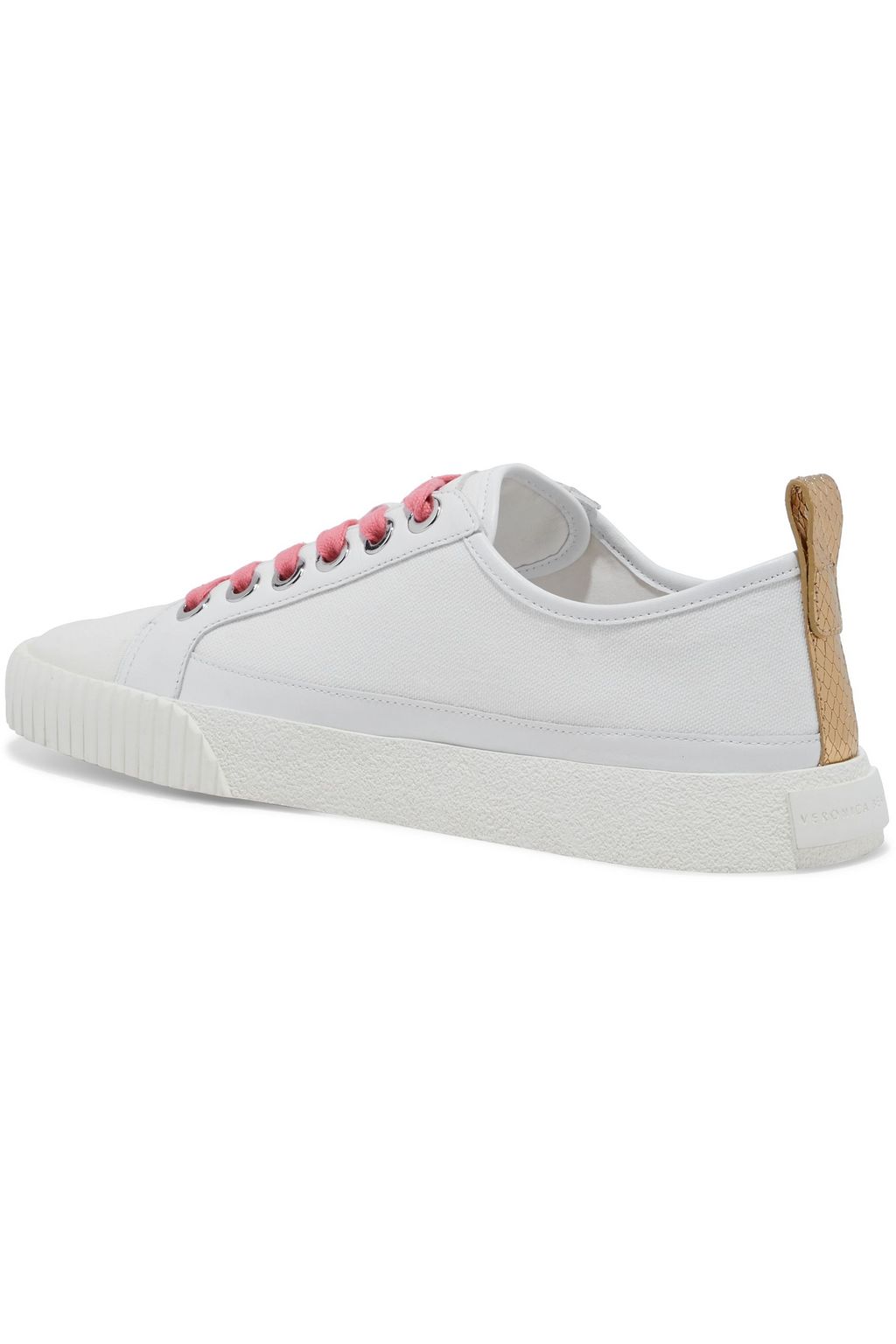 VERONICA BEARD Parise leather-trimmed canvas sneakers