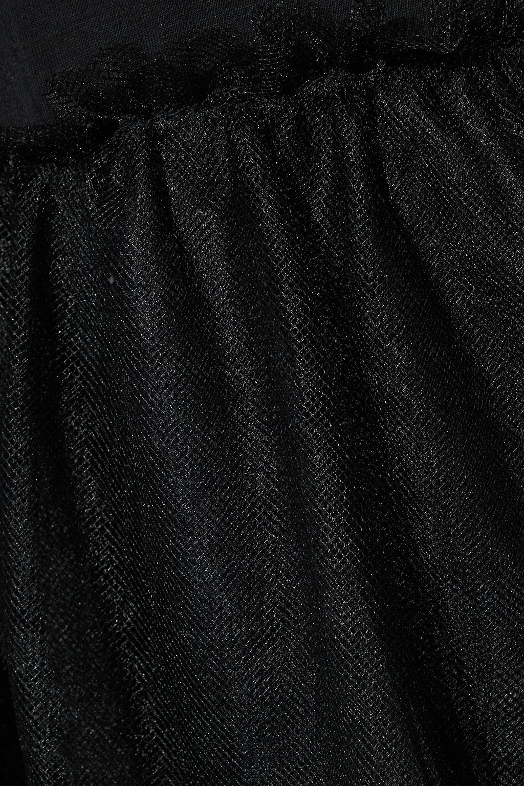 REDVALENTINO Tiered cotton-jersey, tulle and point d'esprit midi dress