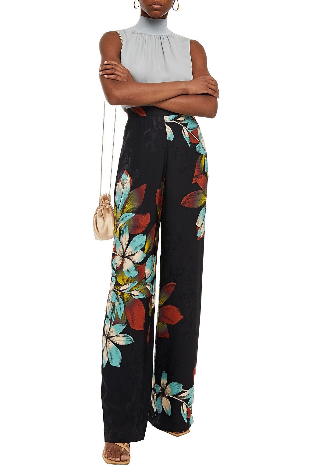 ETRO Floral-print jacquard wide-leg pants
