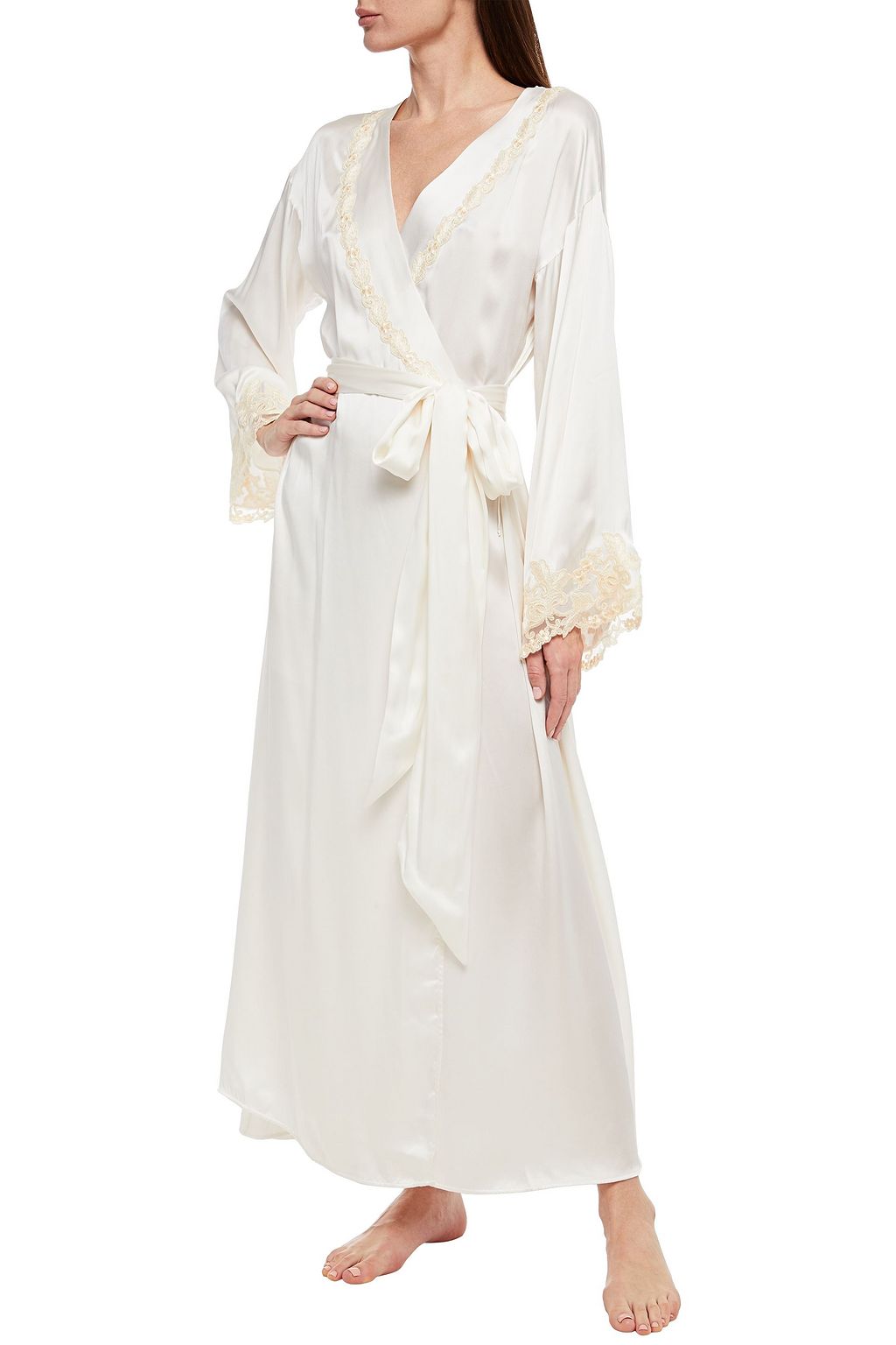 ivory silk robe