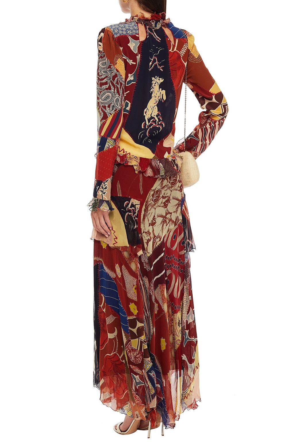 ETRO Ruffled printed silk-crepon maxi dress