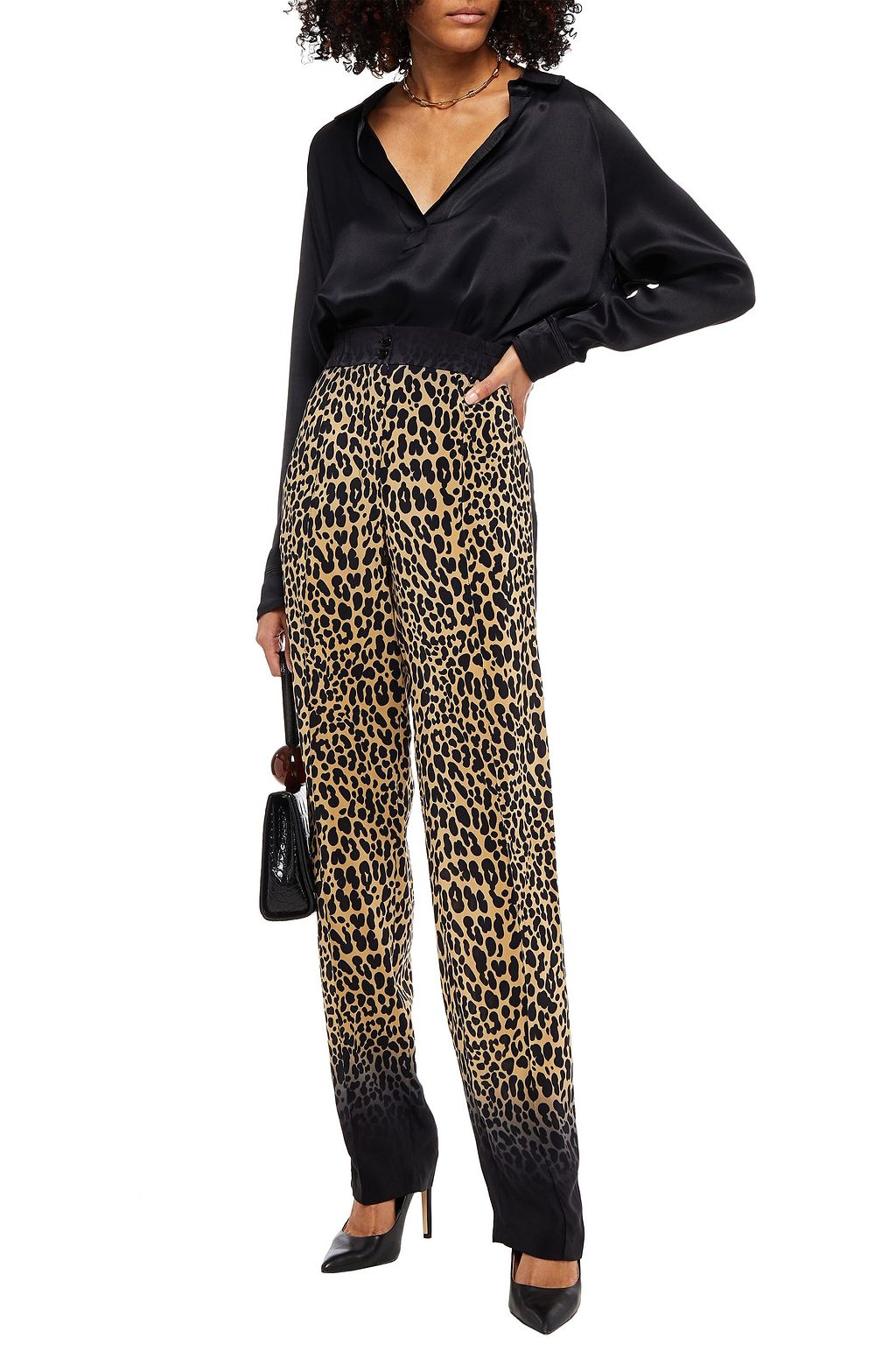 ETRO Leopard-print silk crepe de chine tapered pants