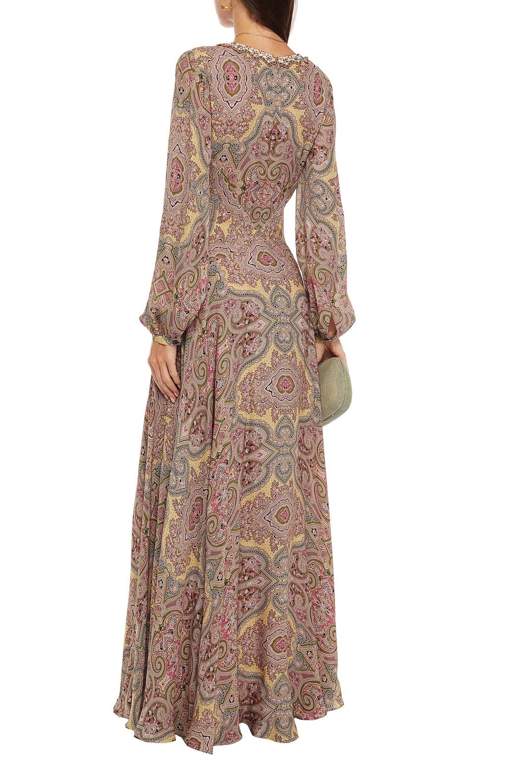ETRO Embellished printed silk crepe de chine maxi dress
