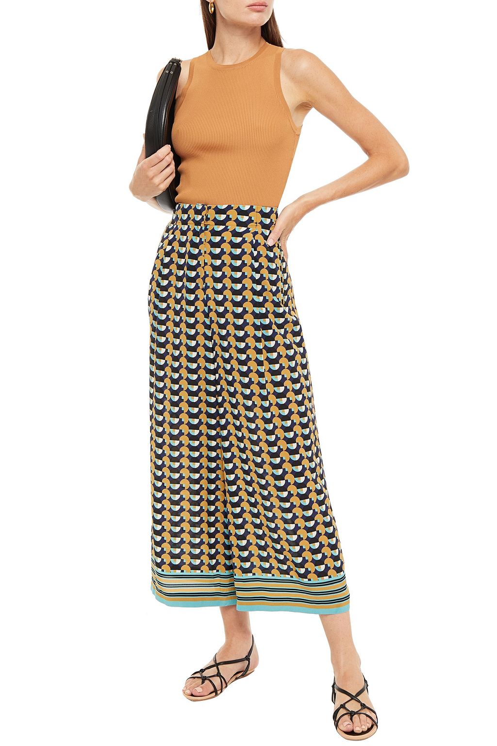 ETRO Printed silk crepe de chine wide-leg pants