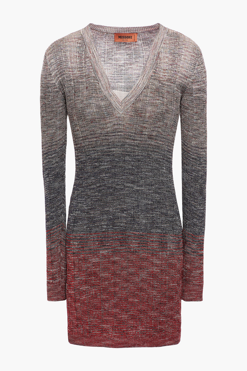 Missoni Woman Metallic Stretch-knit Mini Dress Red Size 38