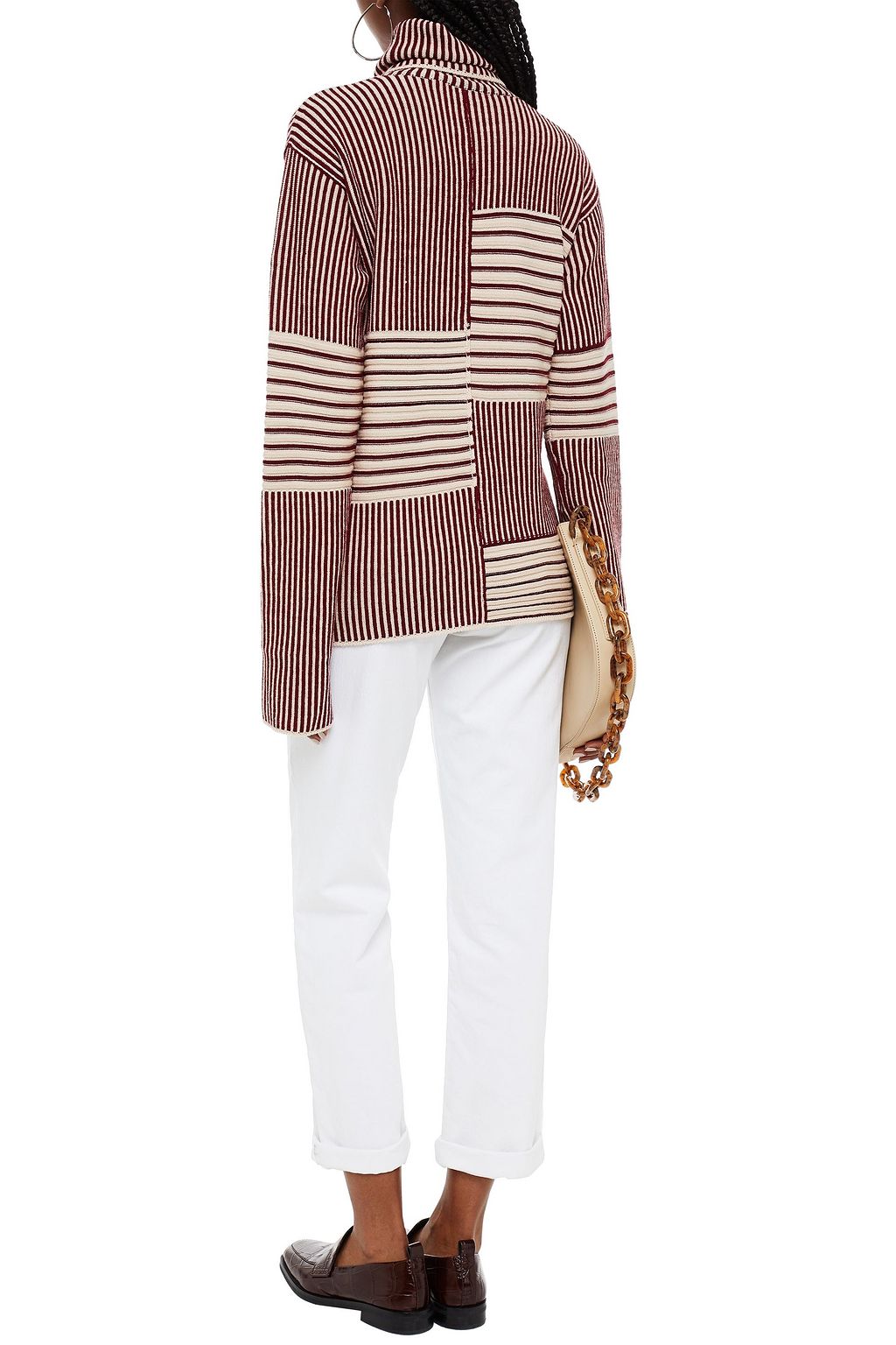 MISSONI Patchwork-effect ribbed wool turtleneck sweater