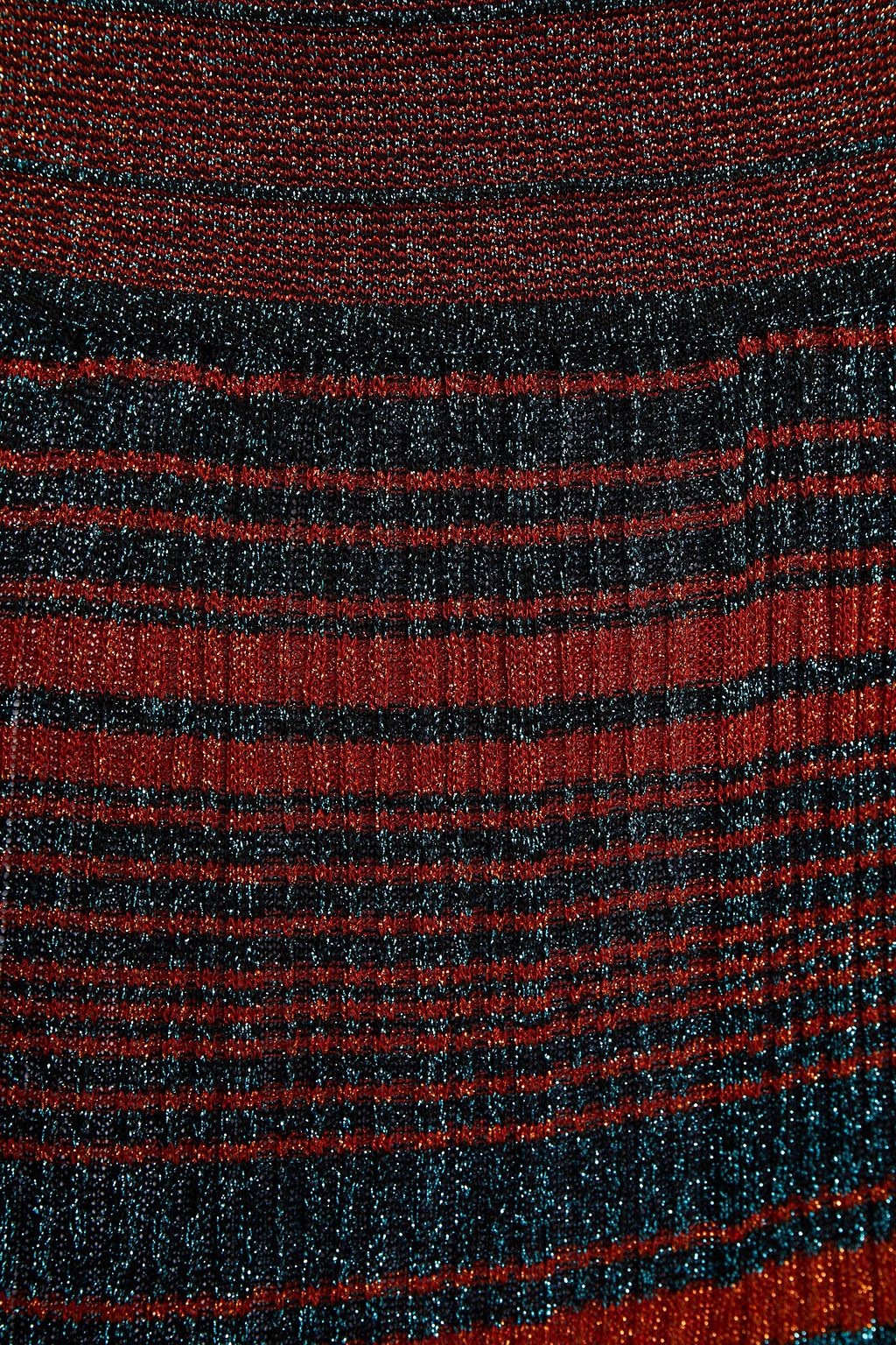 MISSONI Metallic ribbed-knit straight-leg pants