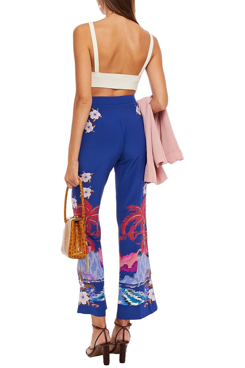 ETRO Floral-print silk crepe de chine flared pants