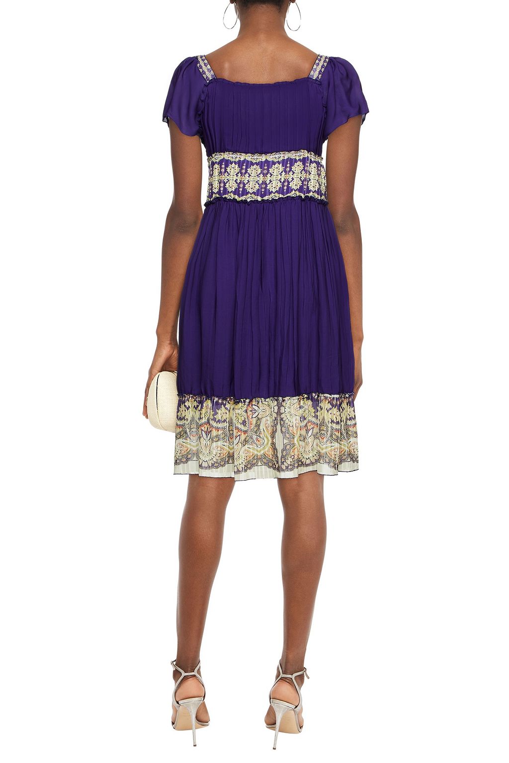 ETRO Gathered printed silk crepe de chine dress