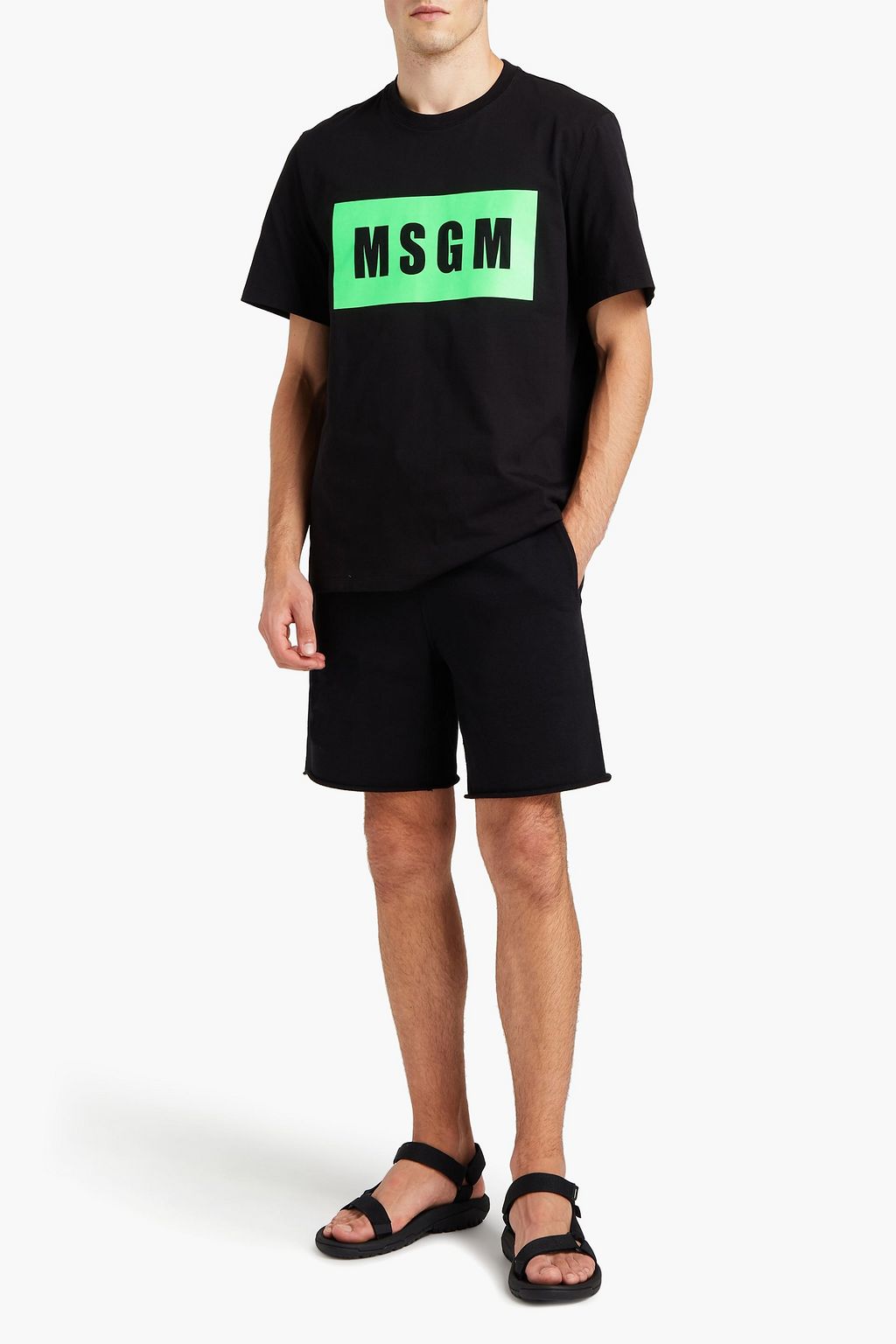 MSGM Printed cotton-jersey T-shirt