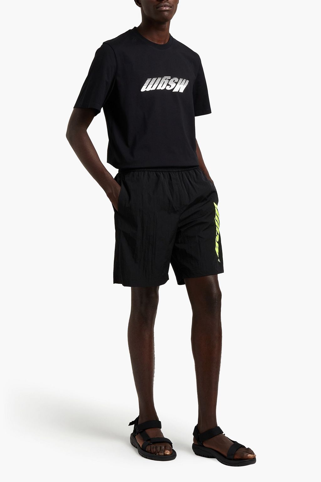 MSGM Printed cotton-jersey T-shirt