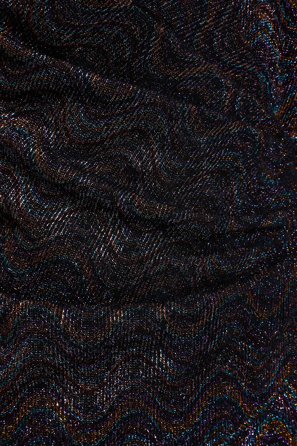 MISSONI Wrap-effect metallic crochet-knit mini dress