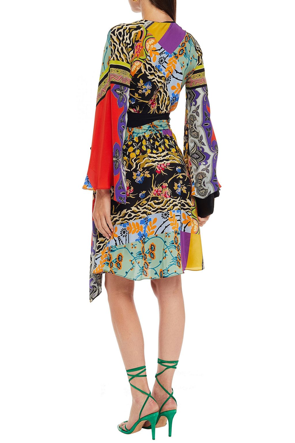 ETRO Printed silk crepe de chine wrap dress