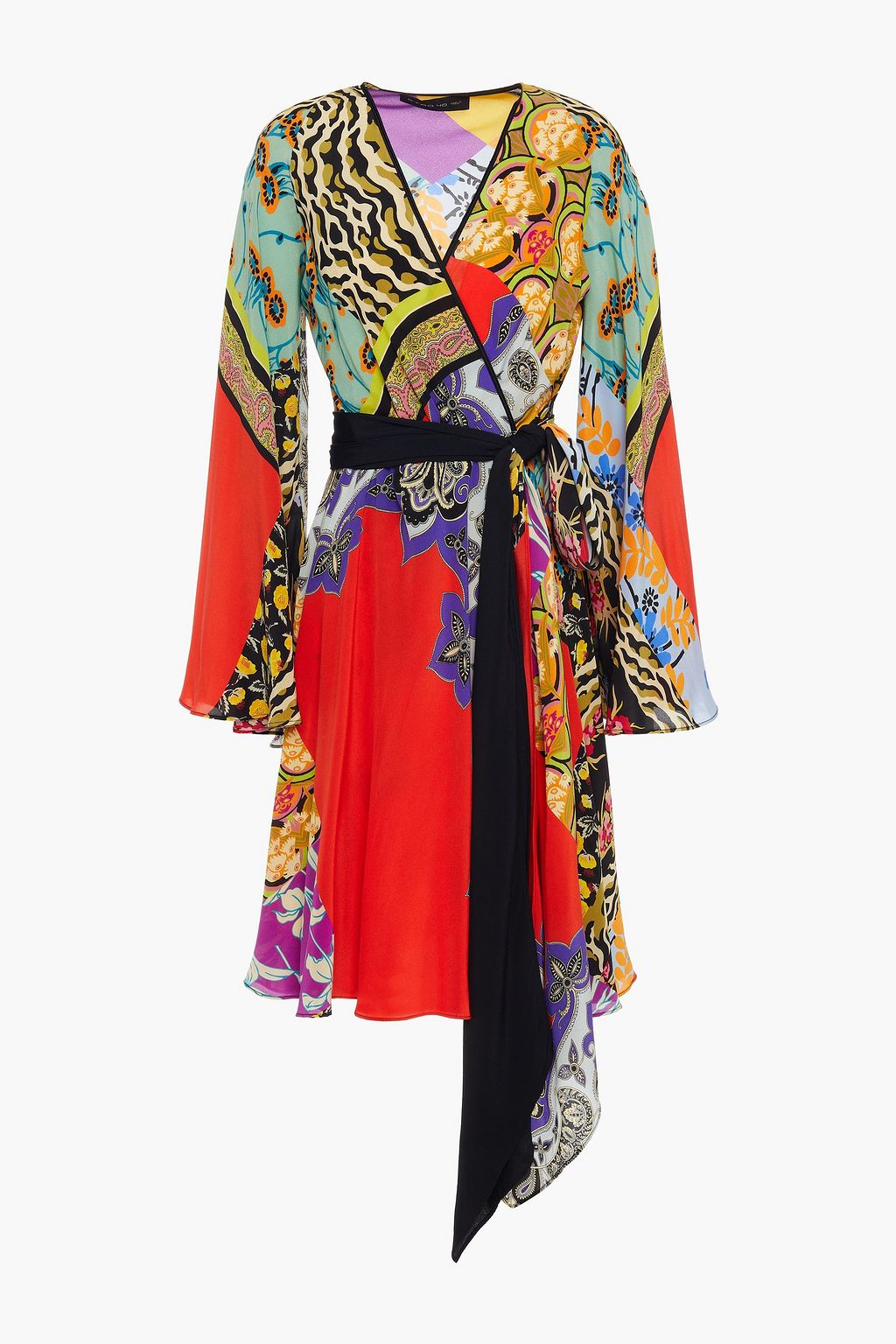 Multicolor Printed silk crepe de chine ...