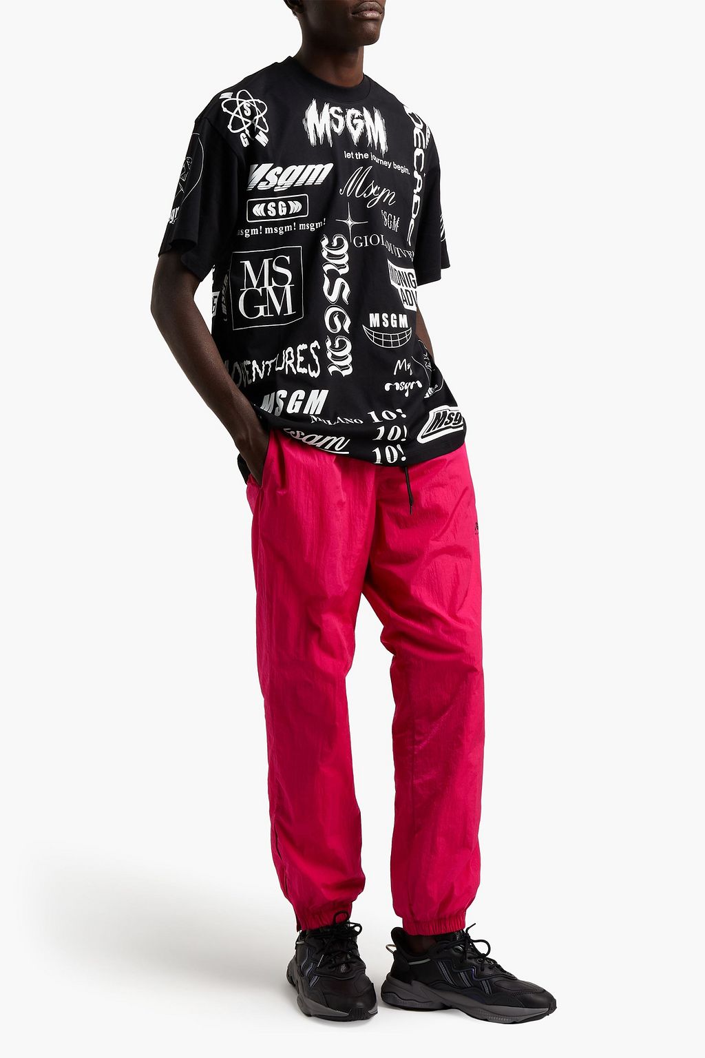 MSGM Printed cotton-jersey T-shirt
