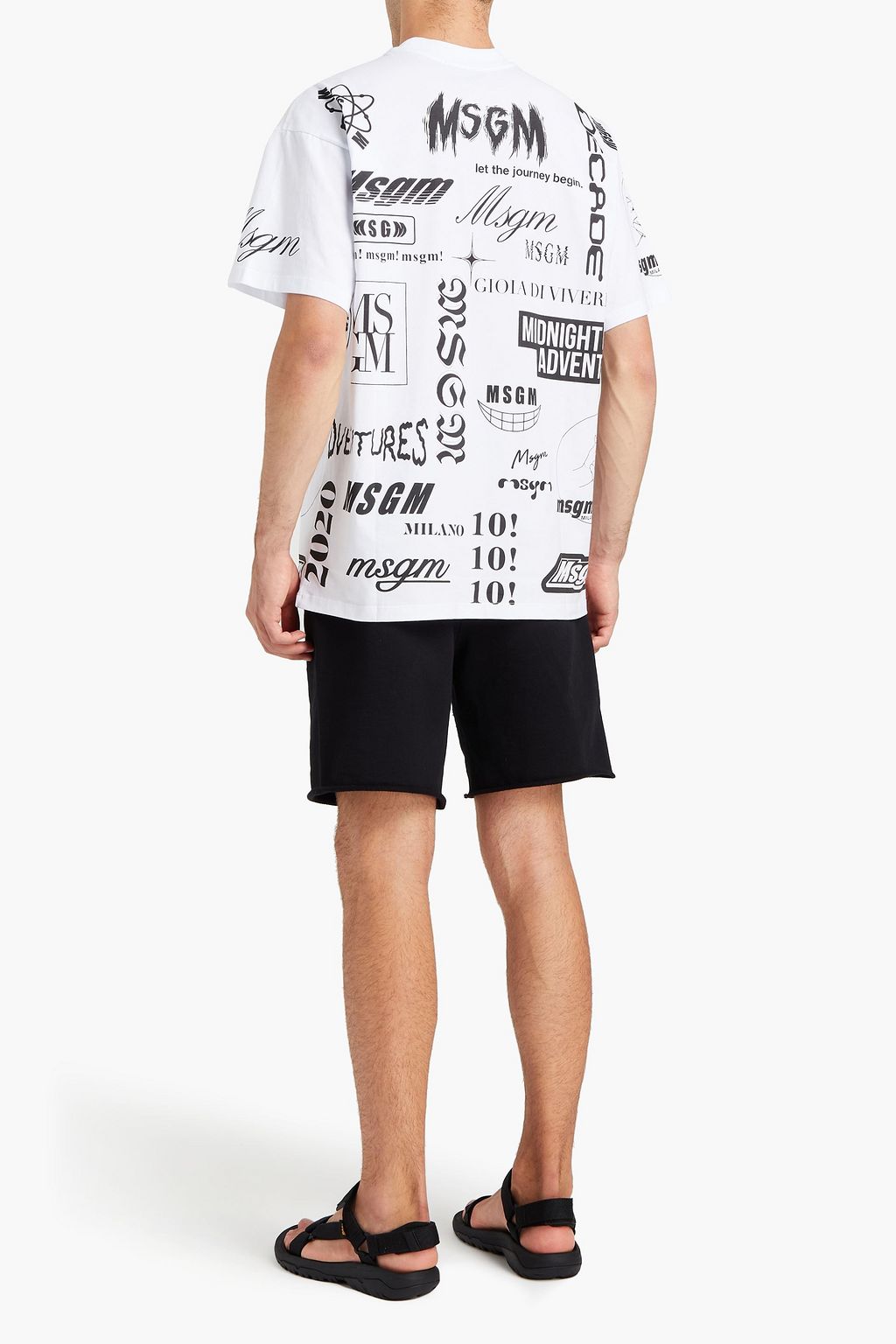 MSGM Printed cotton-jersey T-shirt