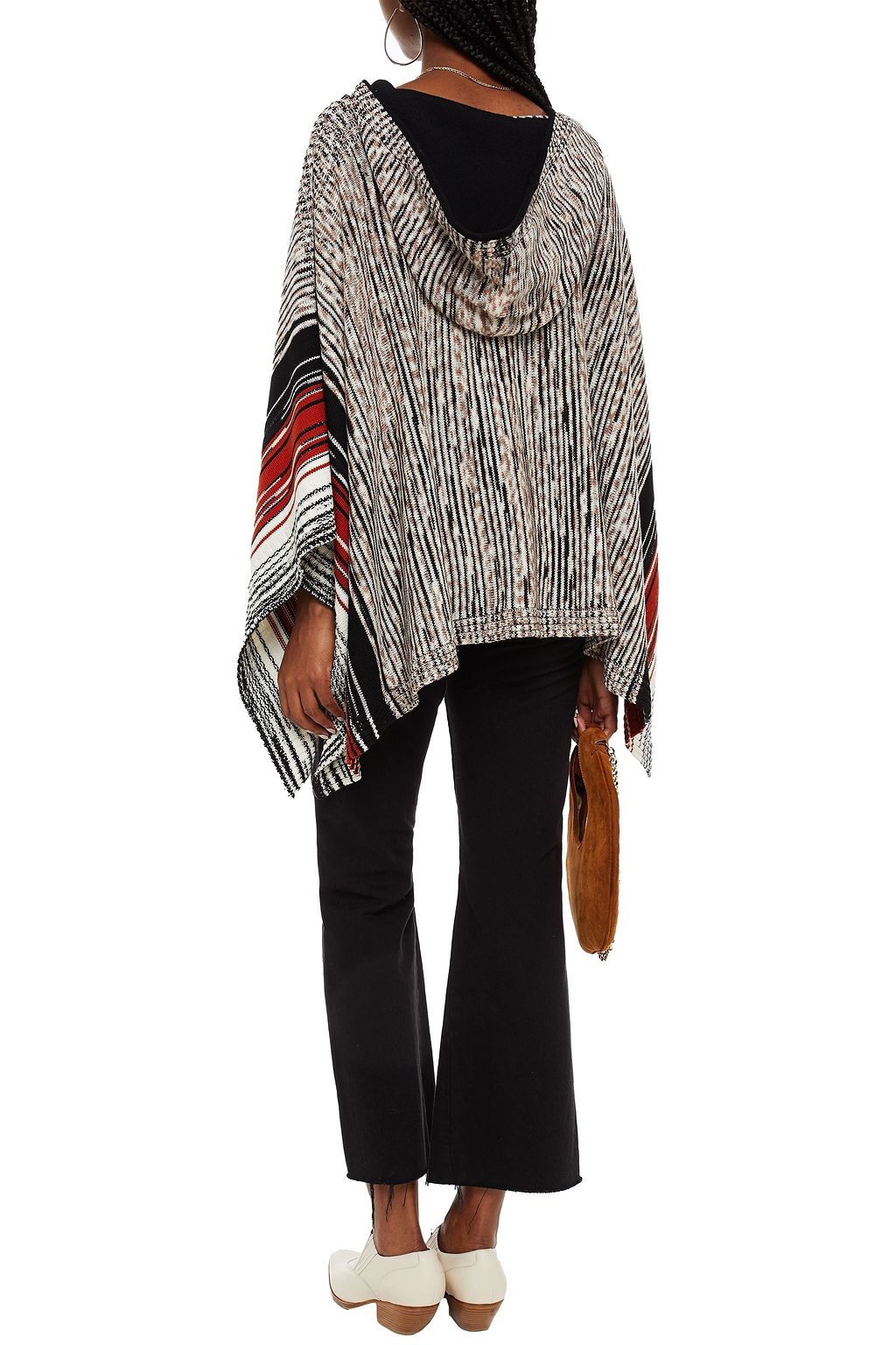 MISSONI Jacquard-knit wool hooded poncho