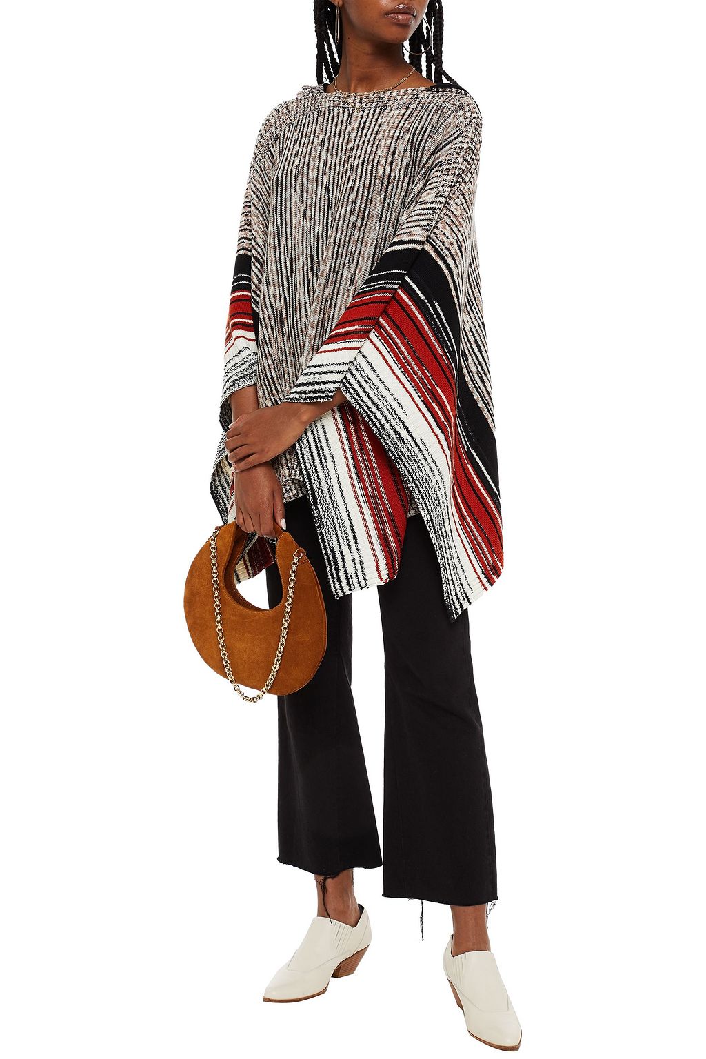 MISSONI Jacquard-knit wool hooded poncho