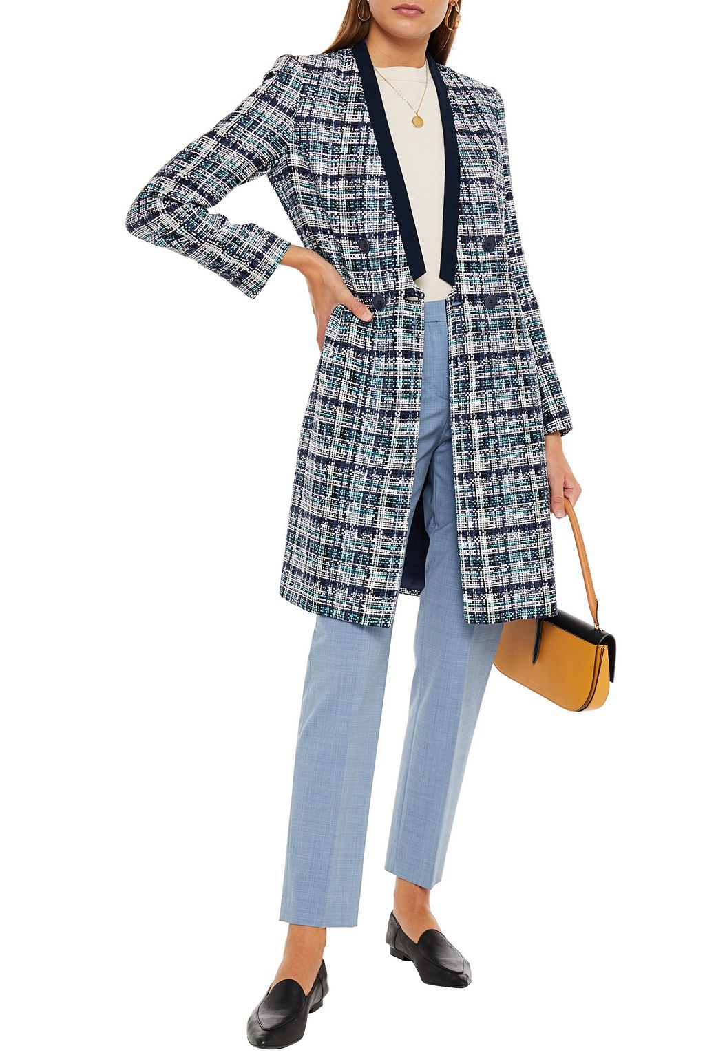 ETRO Double-breasted tweed coat