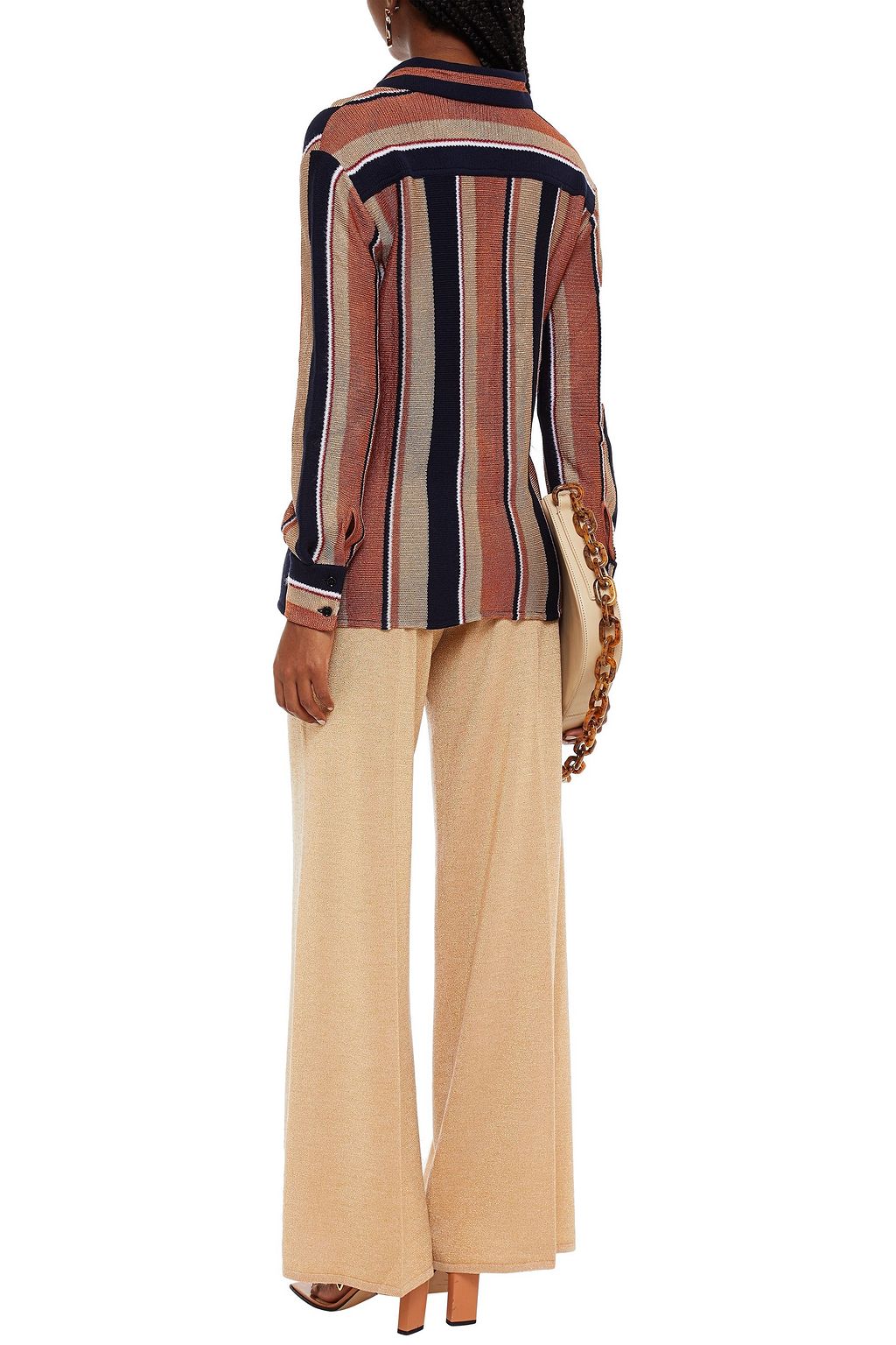 MISSONI Metallic wool-blend wide-leg pants
