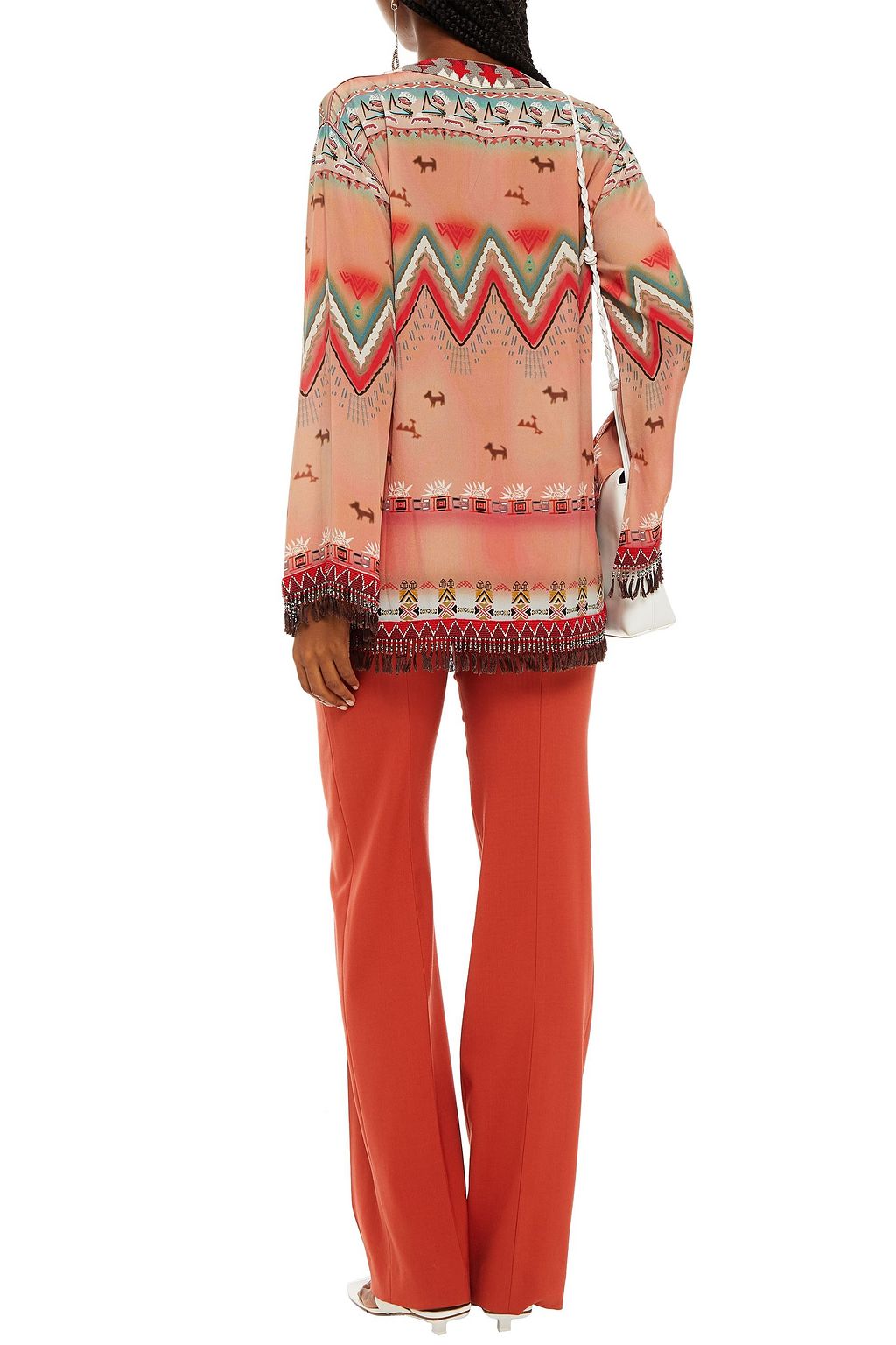 ETRO Embellished printed silk crepe de chine tunic