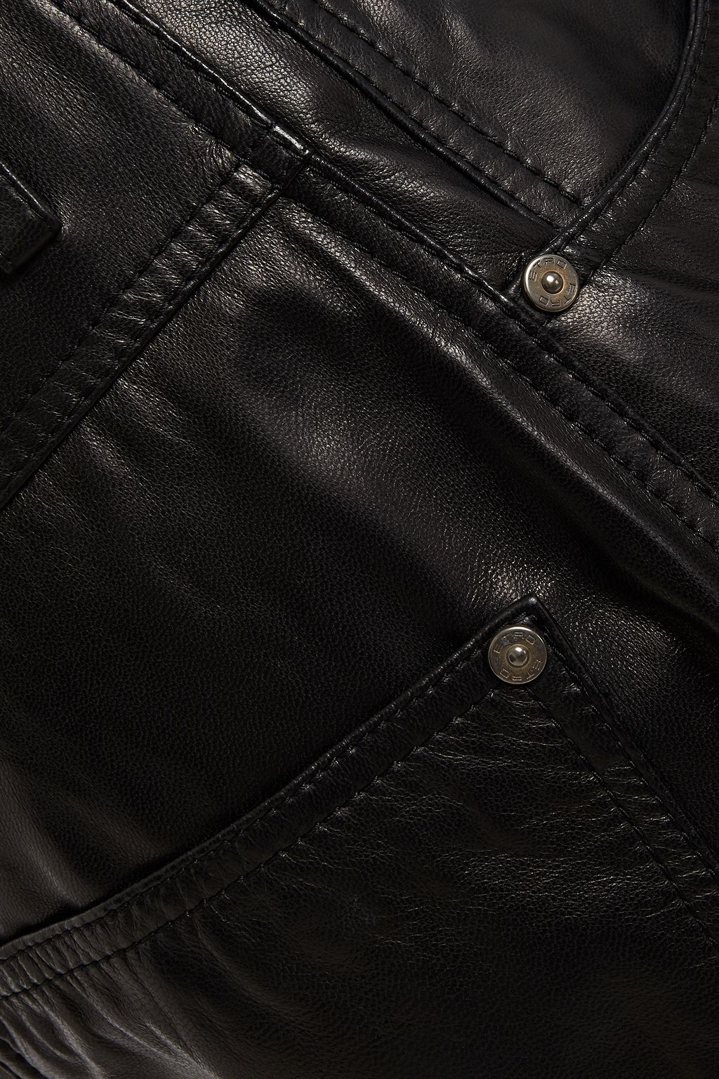 ETRO Leather straight-leg pants