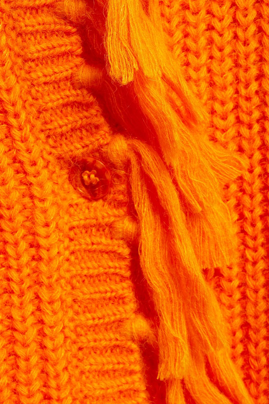 KENZO Fringed brushed ribbed-knit sweater