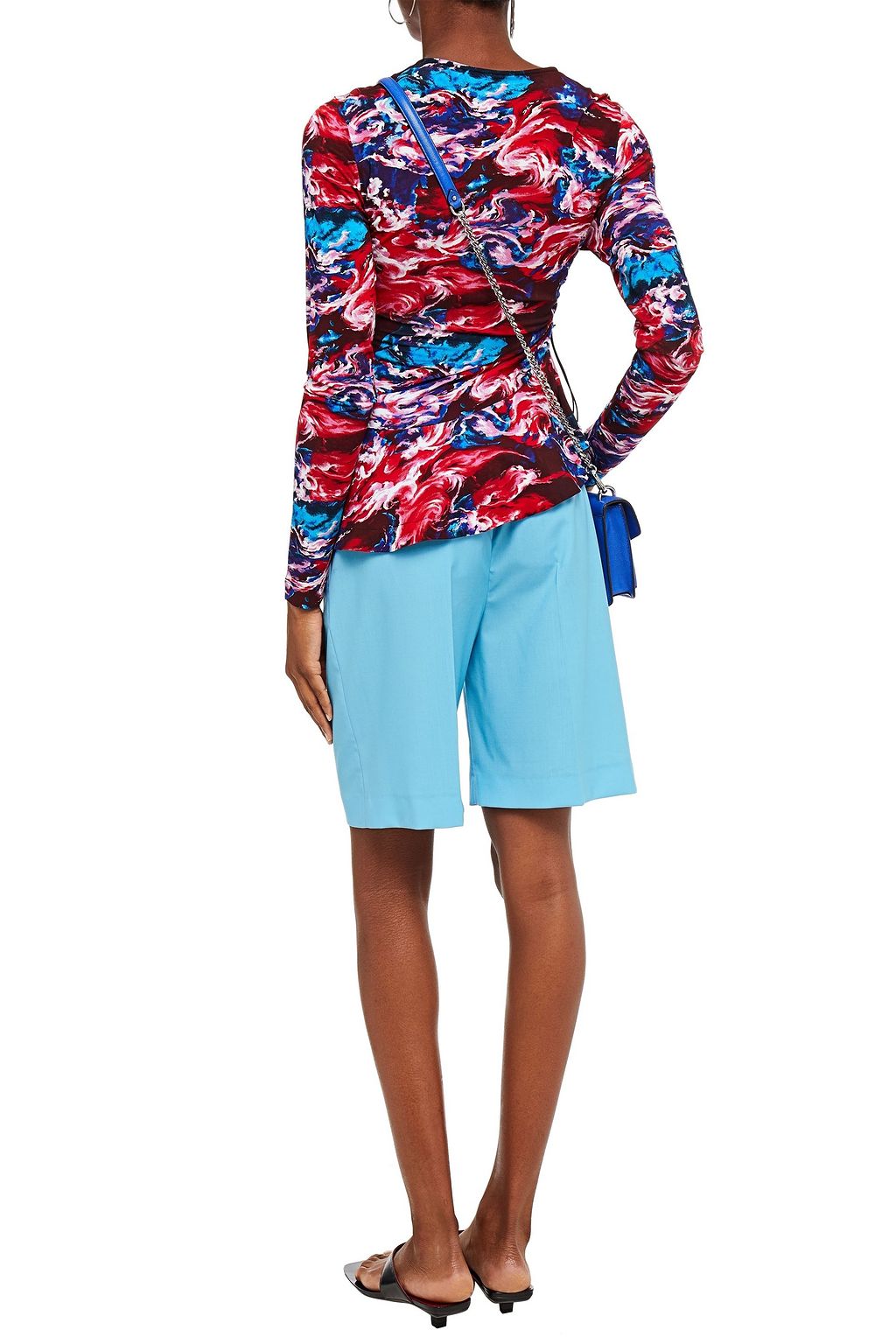 KENZO Ruched printed jersey top