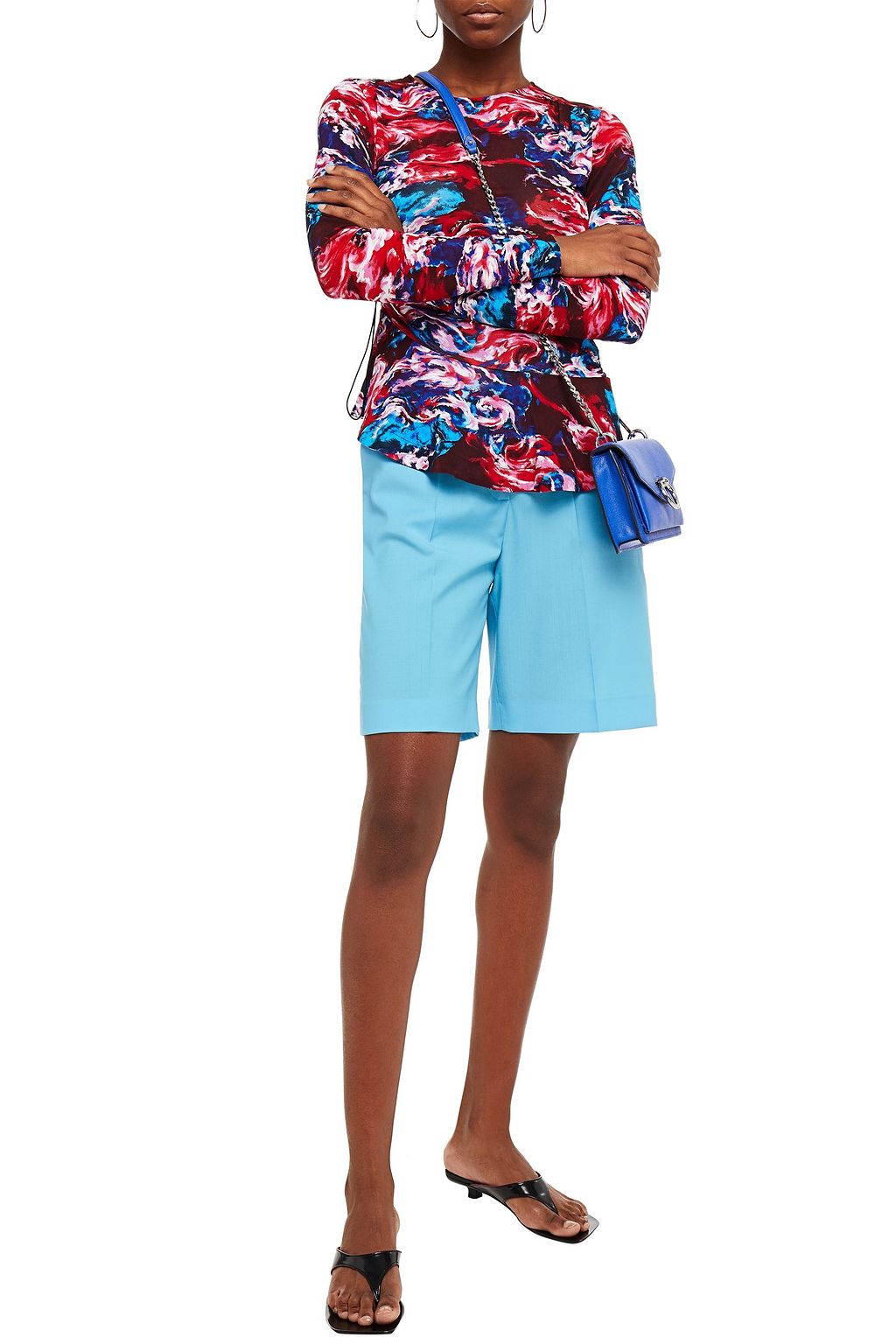 KENZO Ruched printed jersey top