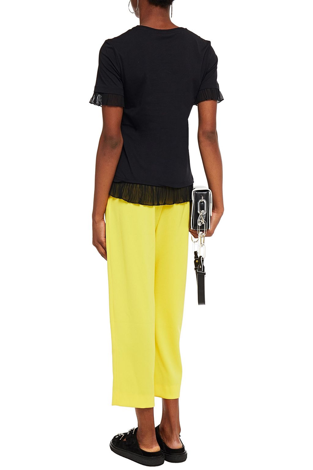 KENZO Plissé-trimmed printed cotton-jersey T-shirt