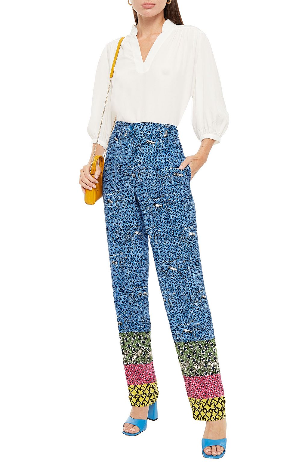ETRO Printed silk crepe de chine straight-leg pants