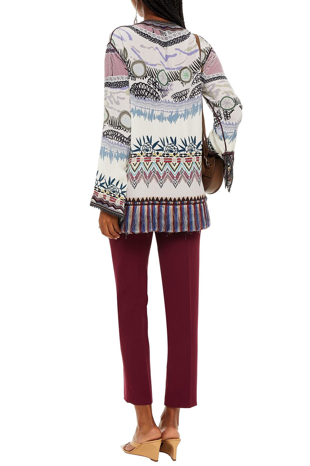 ETRO Embellished printed silk crepe de chine tunic