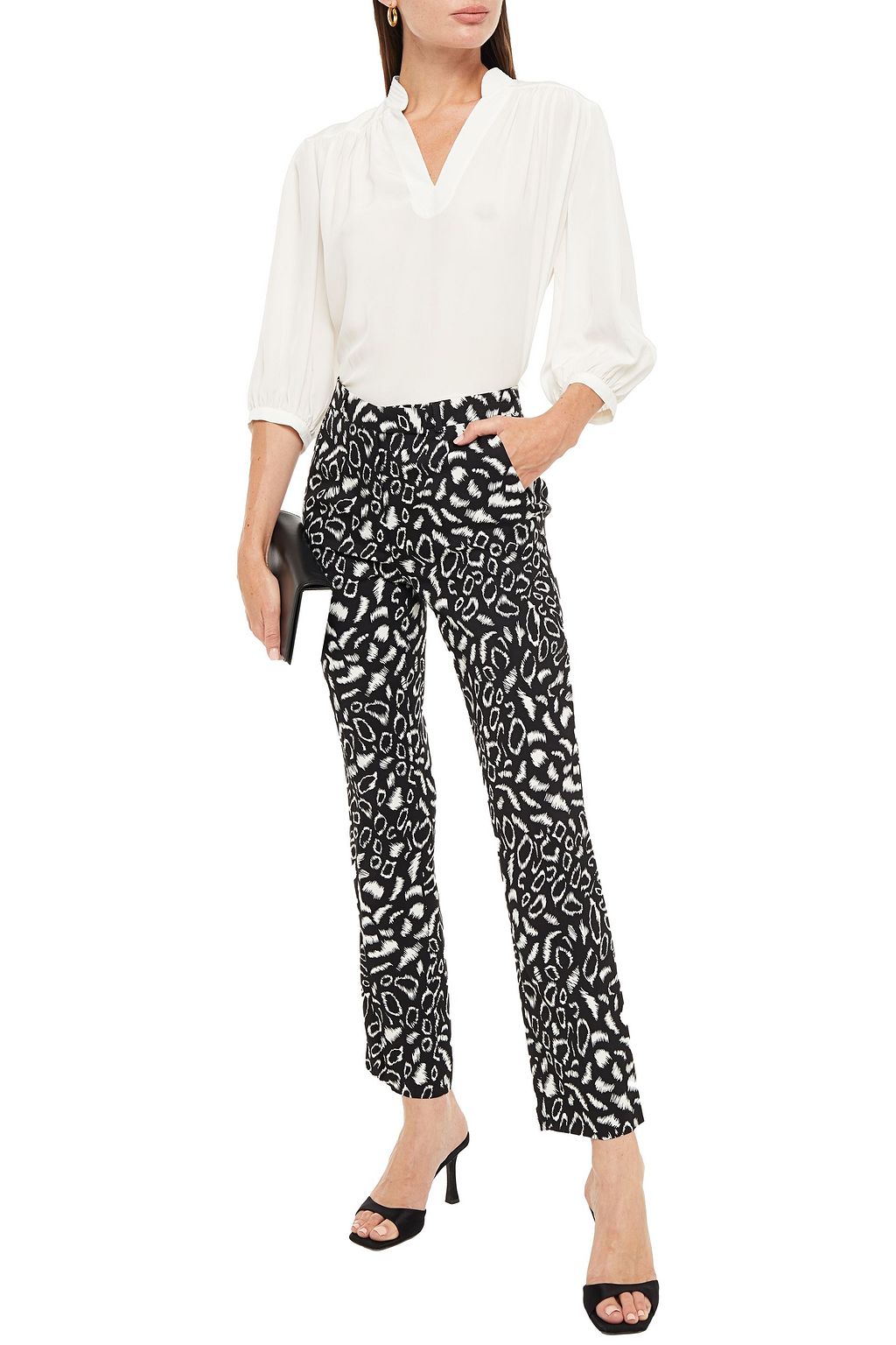 ETRO Leopard-print twill straight-leg pants