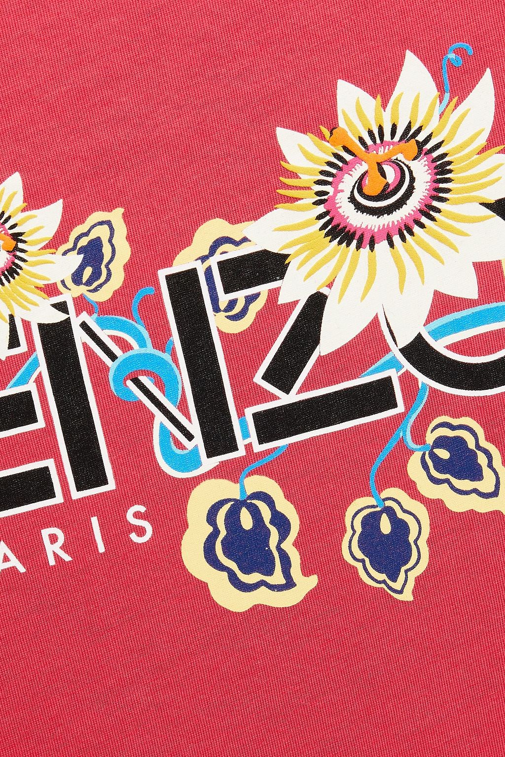 KENZO Plissé-trimmed printed cotton-jersey T-shirt