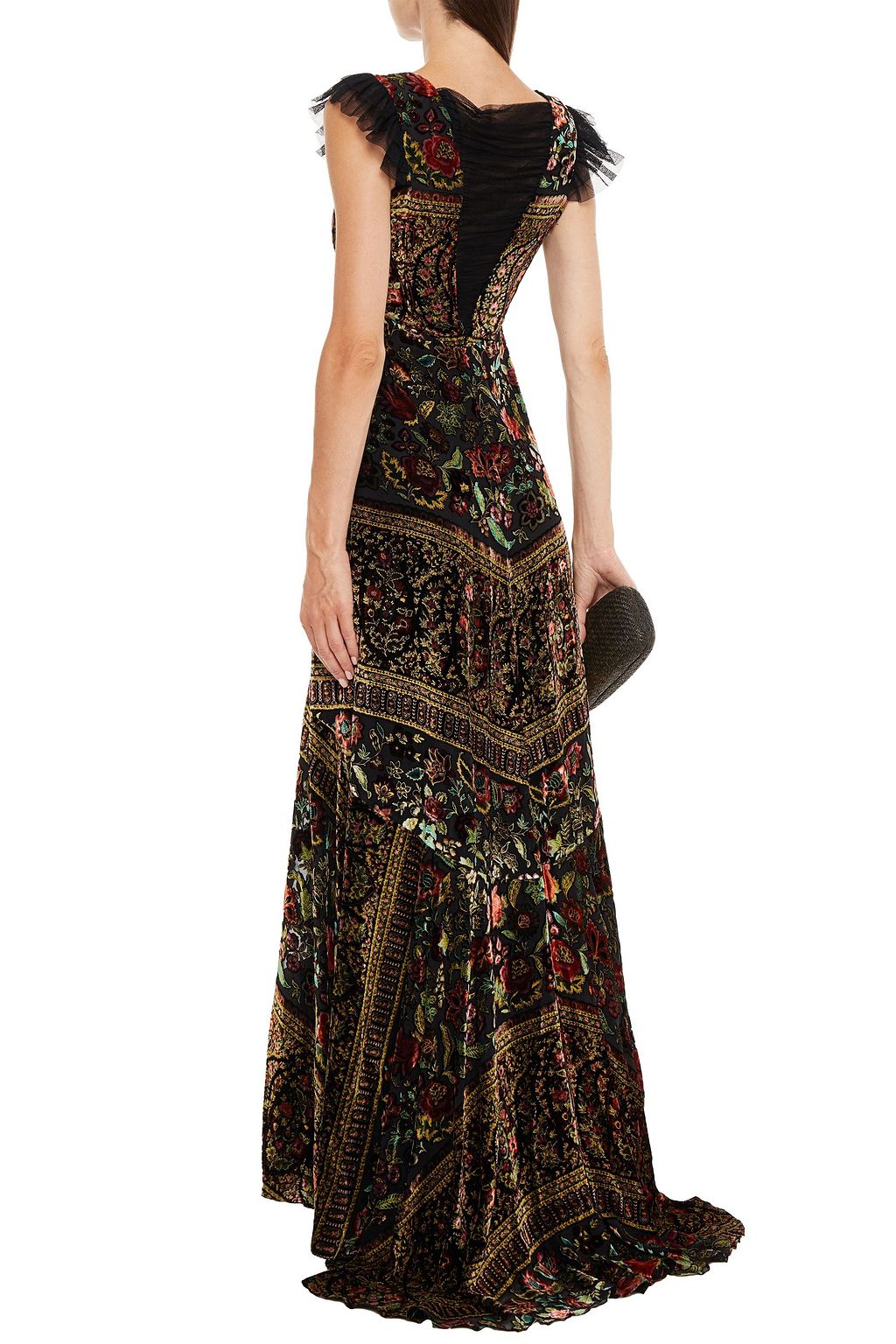 ETRO Maxikleid aus Devoré-Samt mit Tülleinsätzen