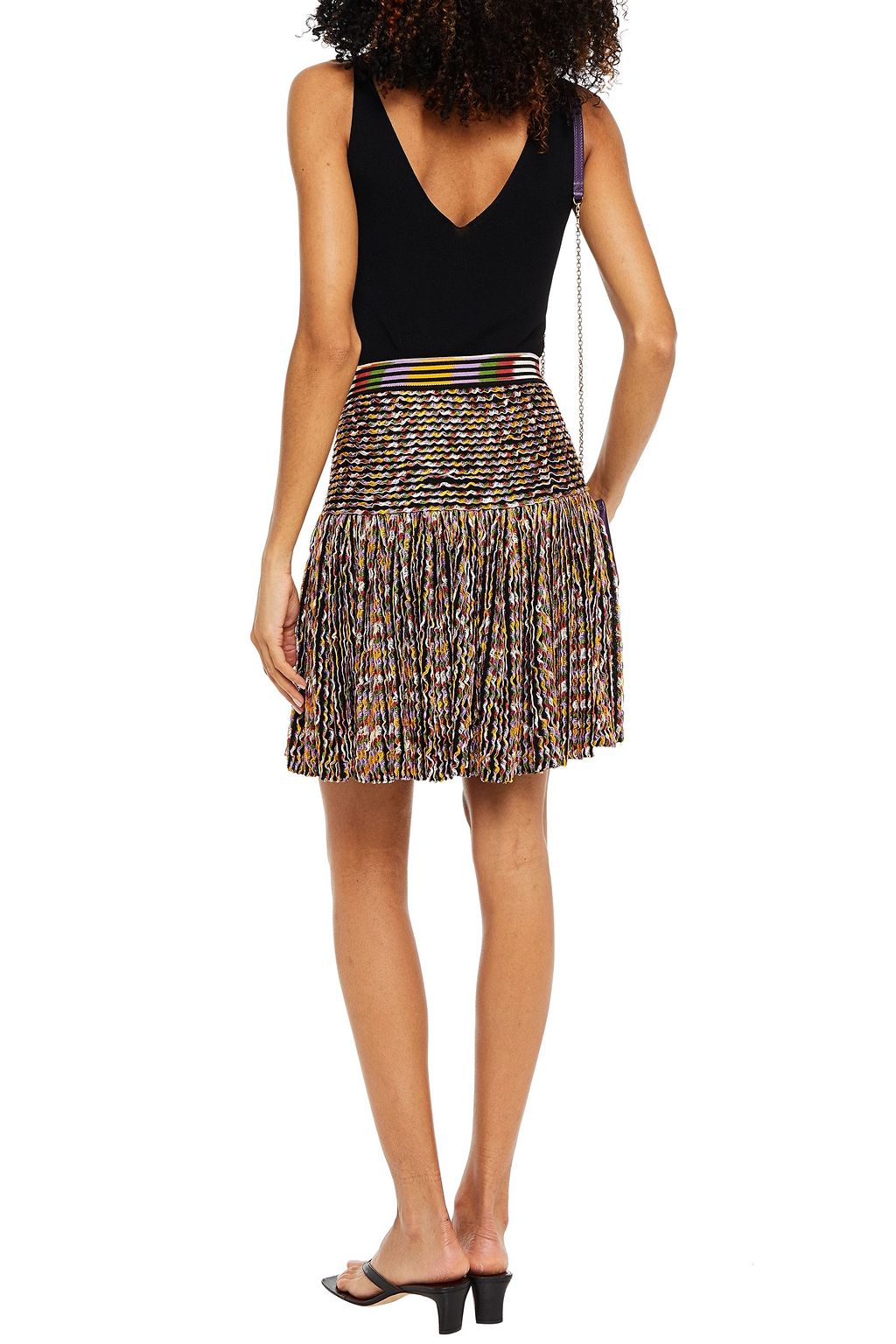 MISSONI Pleated wool-blend mini skirt