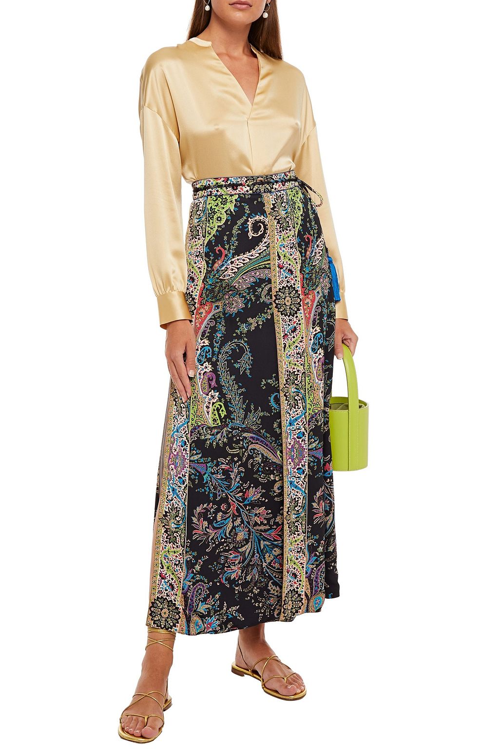 ETRO Printed crepe maxi skirt