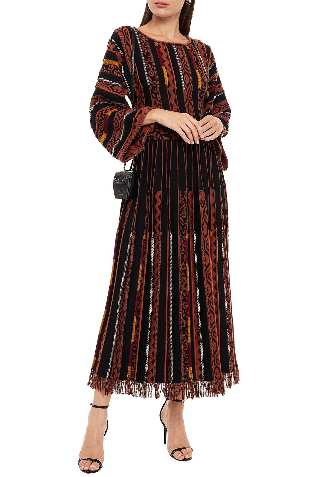 ETRO Pleated jacquard-knit midi dress