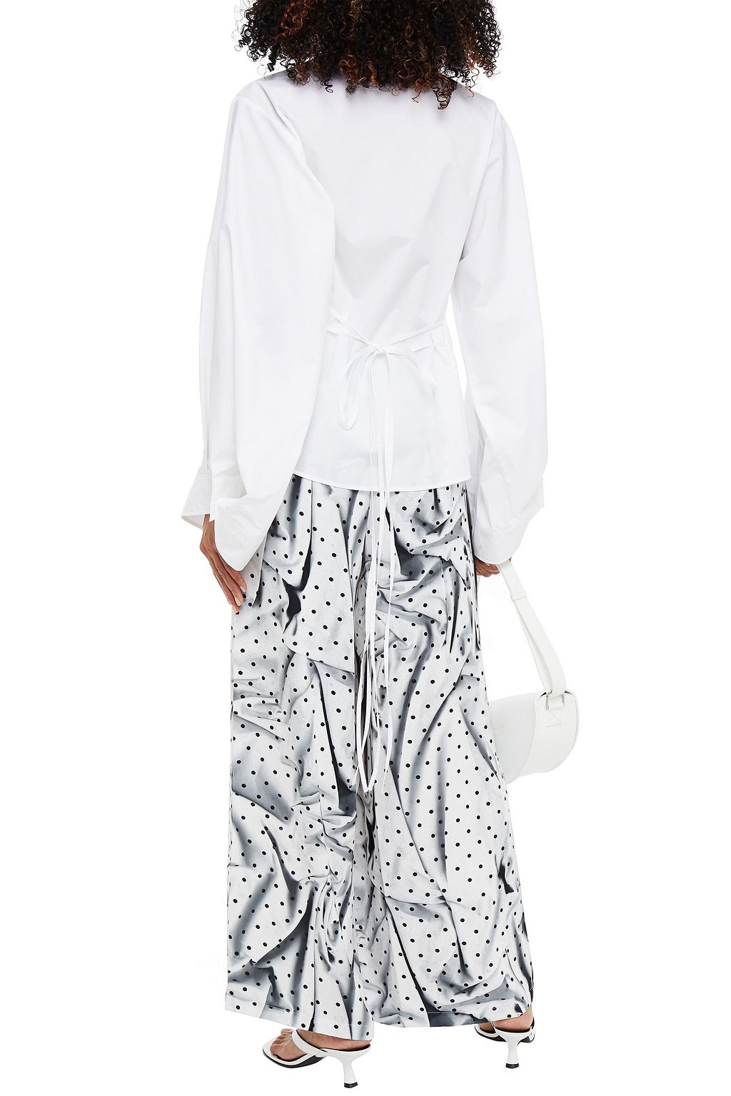 MM6 MAISON MARGIELA Printed cady wide-leg pants