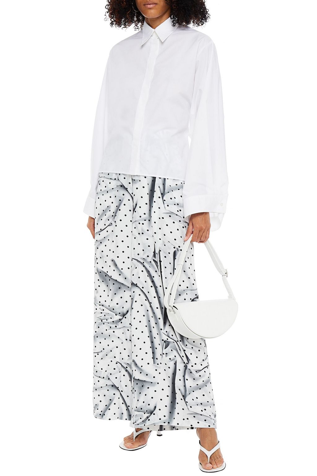 MM6 MAISON MARGIELA Printed cady wide-leg pants