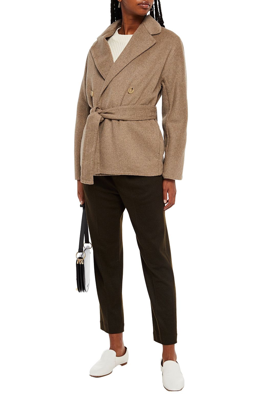 VINCE. Brushed mélange wool-blend jacket