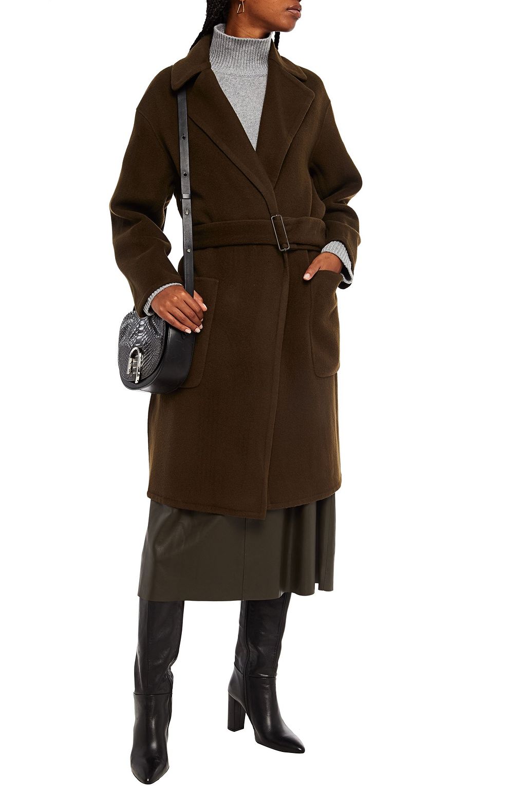VINCE. Wool-blend felt coat