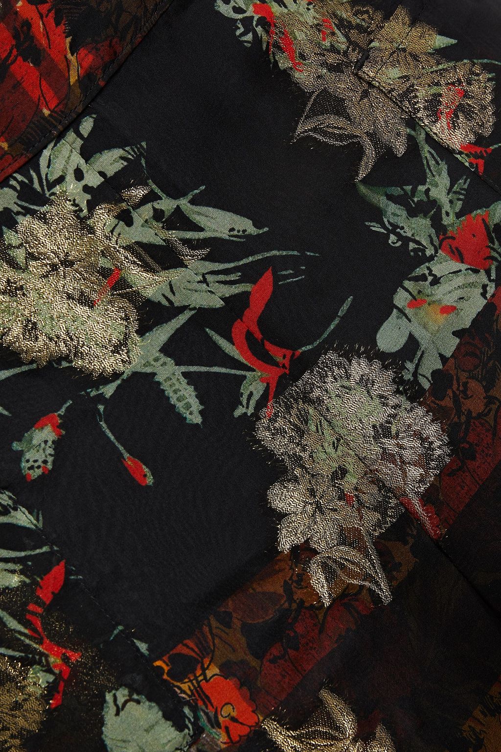 ETRO Metallic floral-print fil coupé silk-blend wide-leg pants