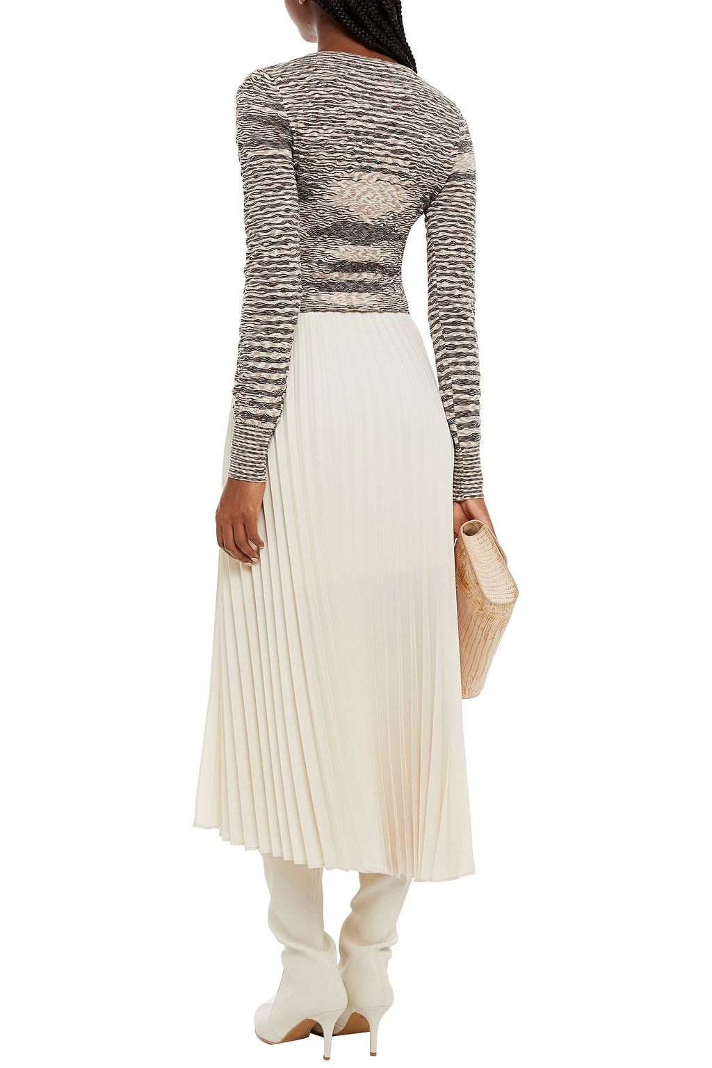 MISSONI Ruched crochet-knit wool sweater