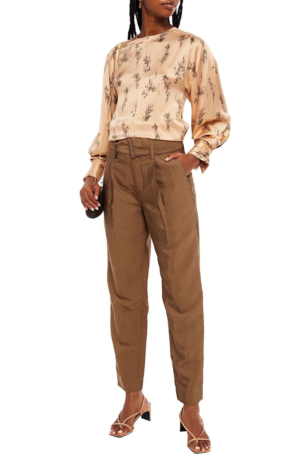 VINCE. Pleated twill tapered pants