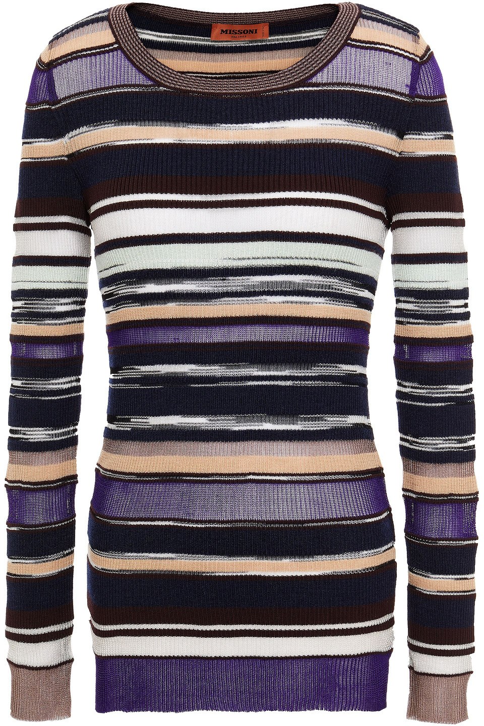 Missoni Woman Striped Ribbed-knit Sweater Black Size 46