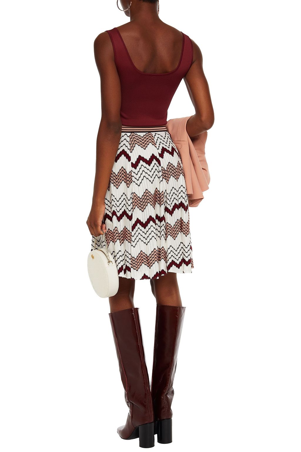 MISSONI Pleated knitted mini skirt