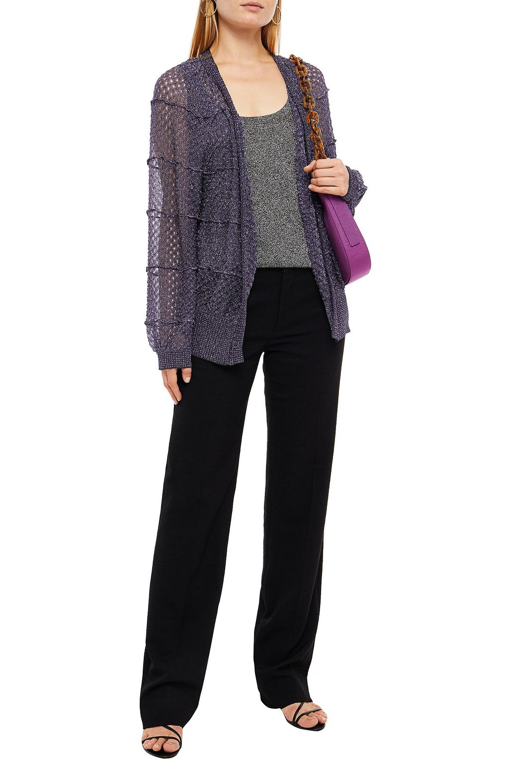 MISSONI Metallic crochet-knit cardigan