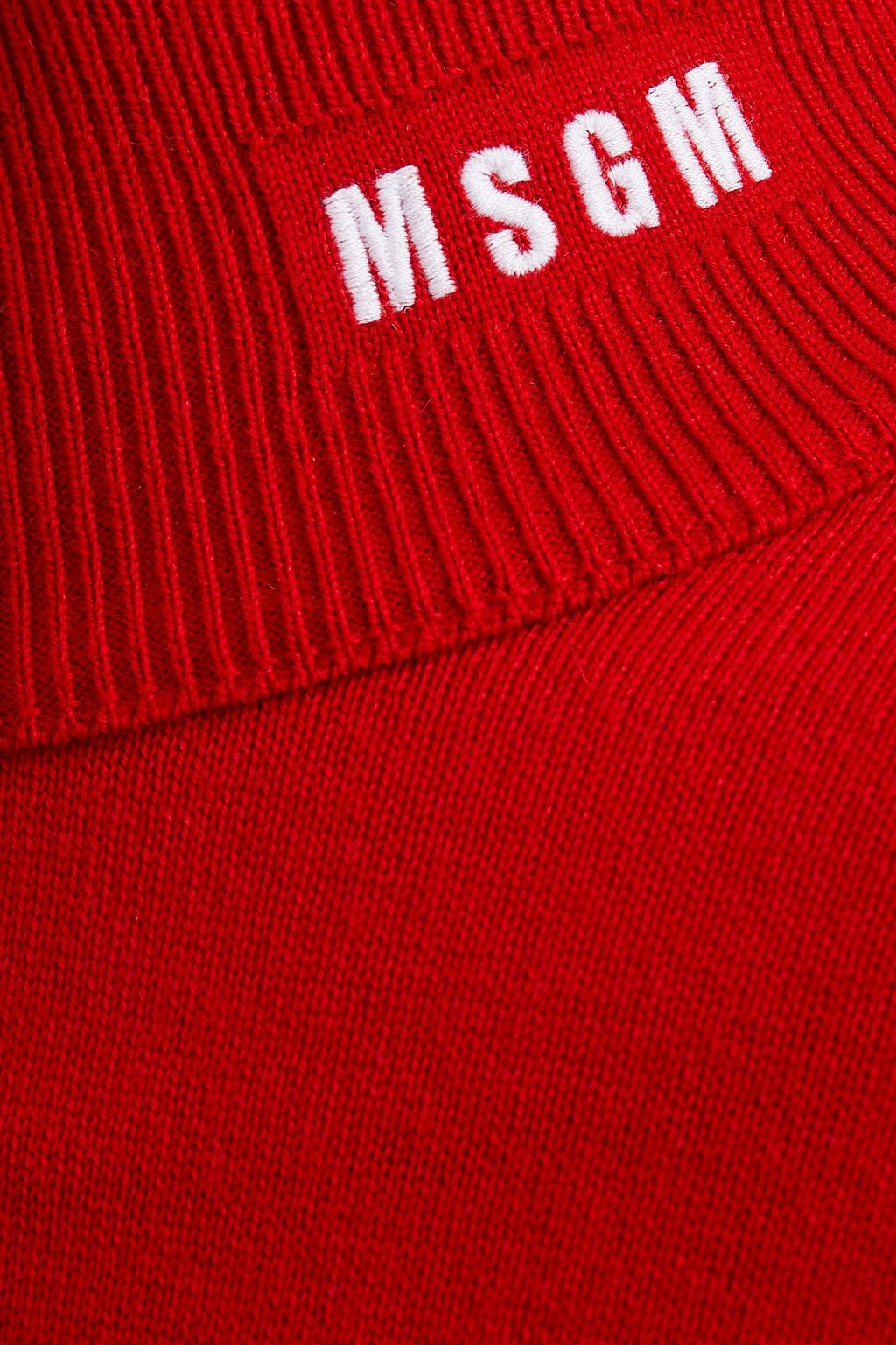 MSGM Embroidered wool-blend turtleneck sweater